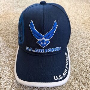 US Air Force Navy Blue Adjustable Baseball Cap Hat Embroidered Wing Logo